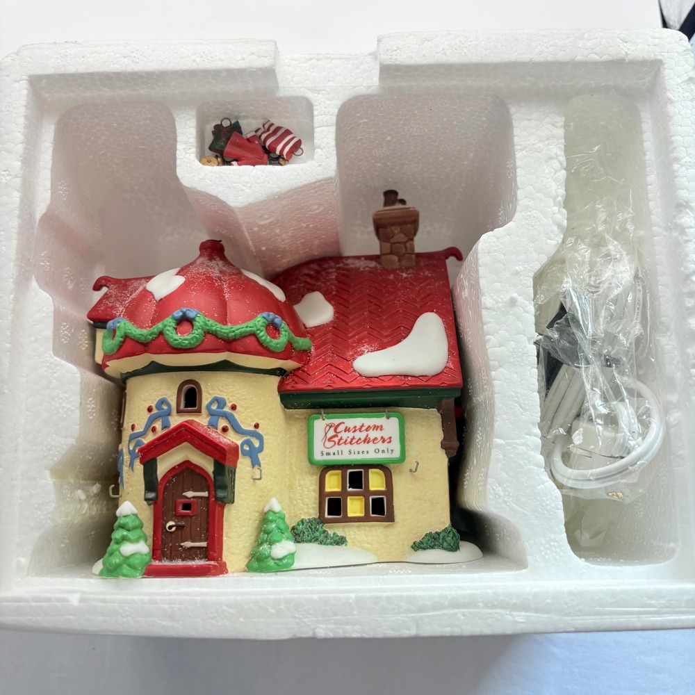 Department 56 North Pole Series Custom Stitchers Elf Land Red Tailor Shop 56400